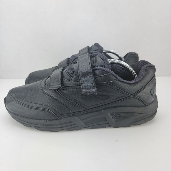 Brooks Mens Size 10 4E Wide Black Leather Addiction Walking Shoes 1100404E001 - Picture 1 of 8